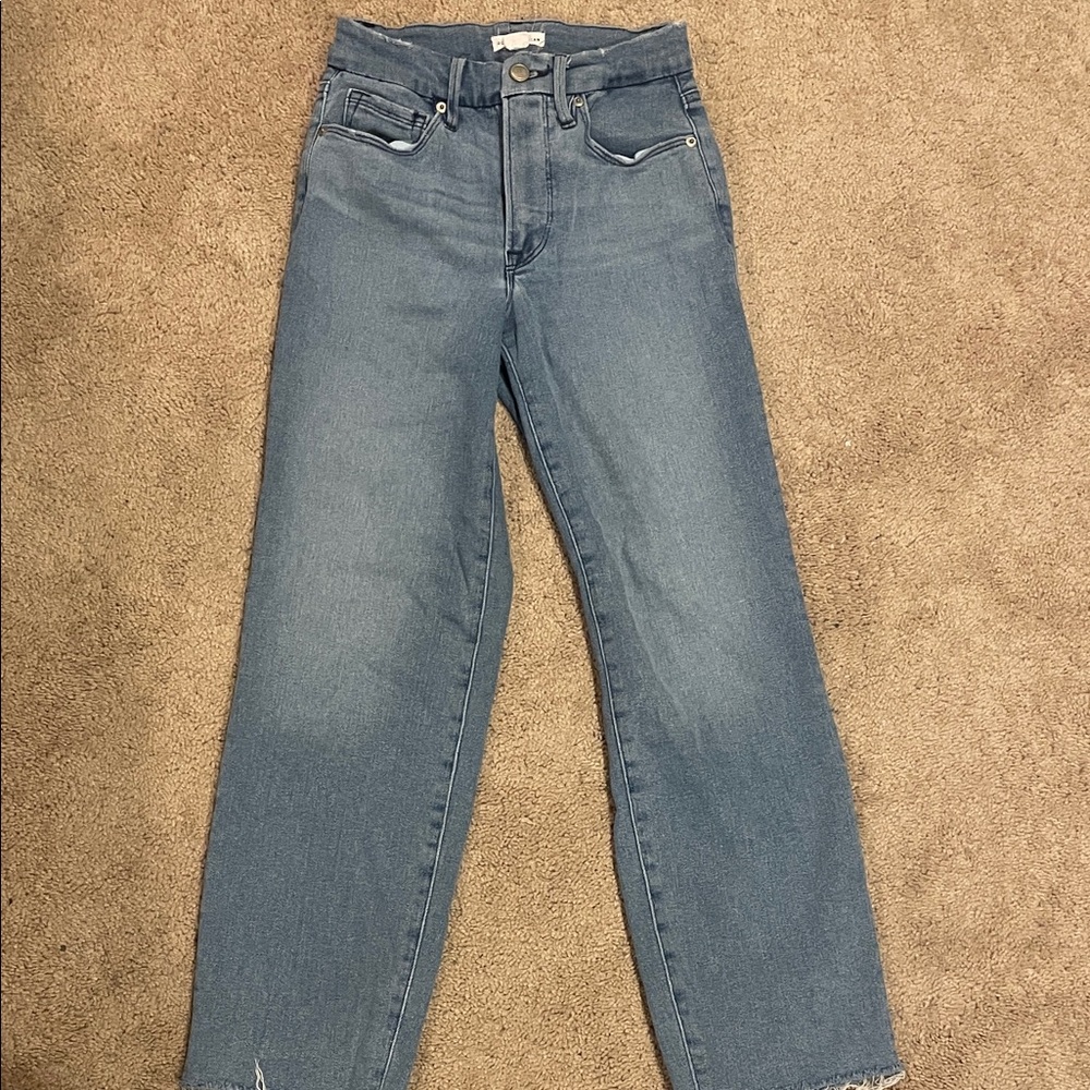 Good American Classic Denim Straight Leg Jeans